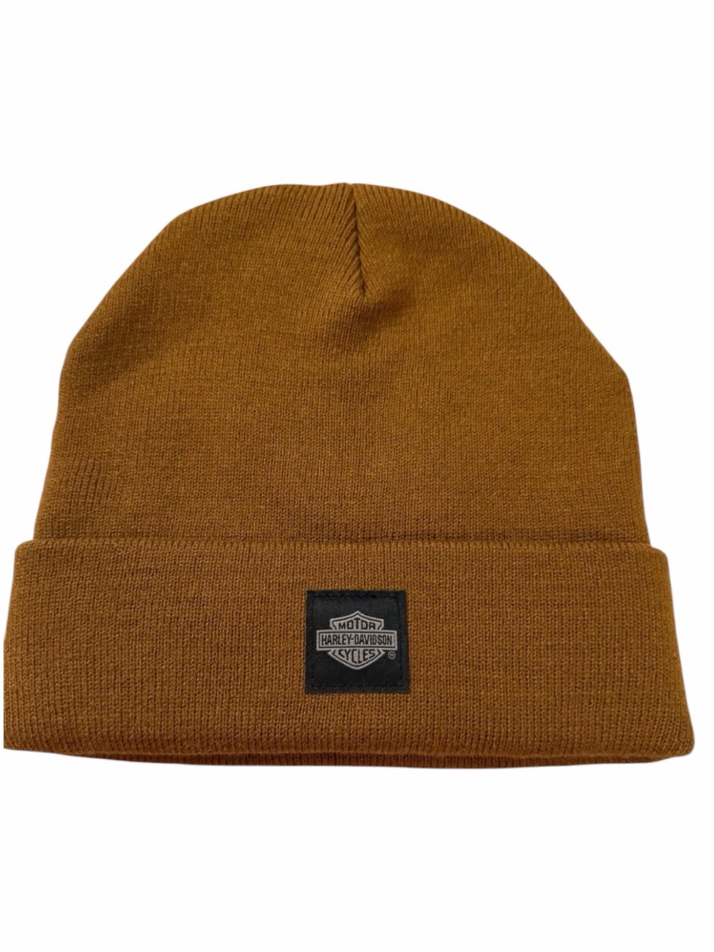 Harley-Davidson Light Brown Knit Cuffed Beanie with Logo Patch. Gently worn.